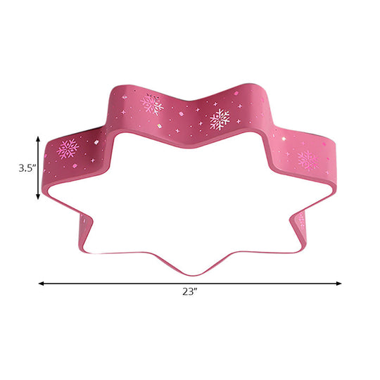 15’/19’/23’ Macaron Star Ceiling Mounted Led Flush Light In Pink/Blue For Kid’s Bedroom -