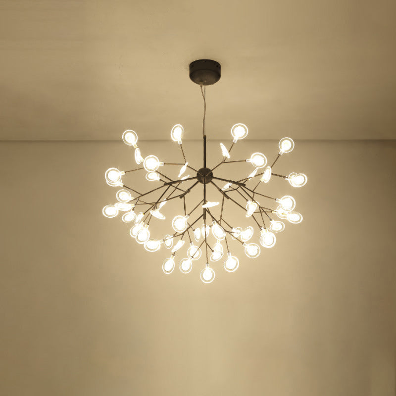 Simplicity Leaf Chandelier - Acrylic Led Drop Pendant With Branch-Like Wireframe For Living Room 54