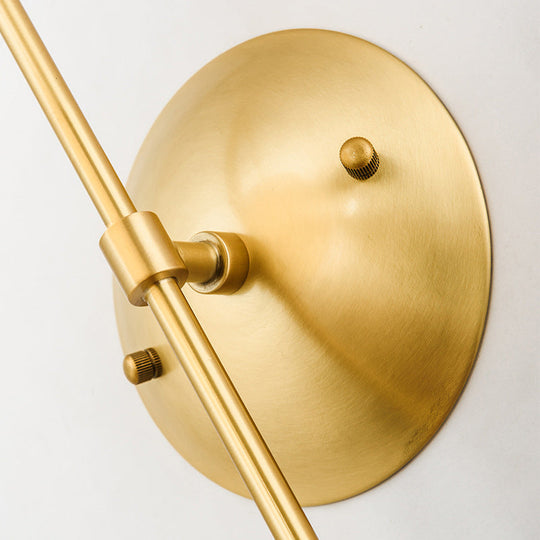 Modern Gold Round Wall Lamp Sconce With Opal Glass Gooseneck Arm - Montreal Lighting