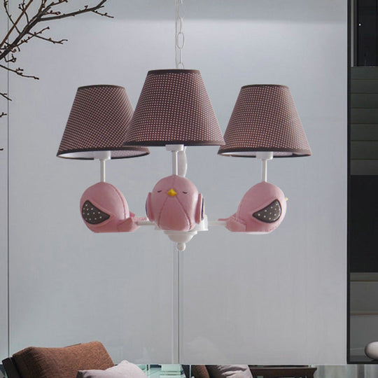 Macaron Colored Bird Chandelier: Resin Pendant Light For Kids Bedroom