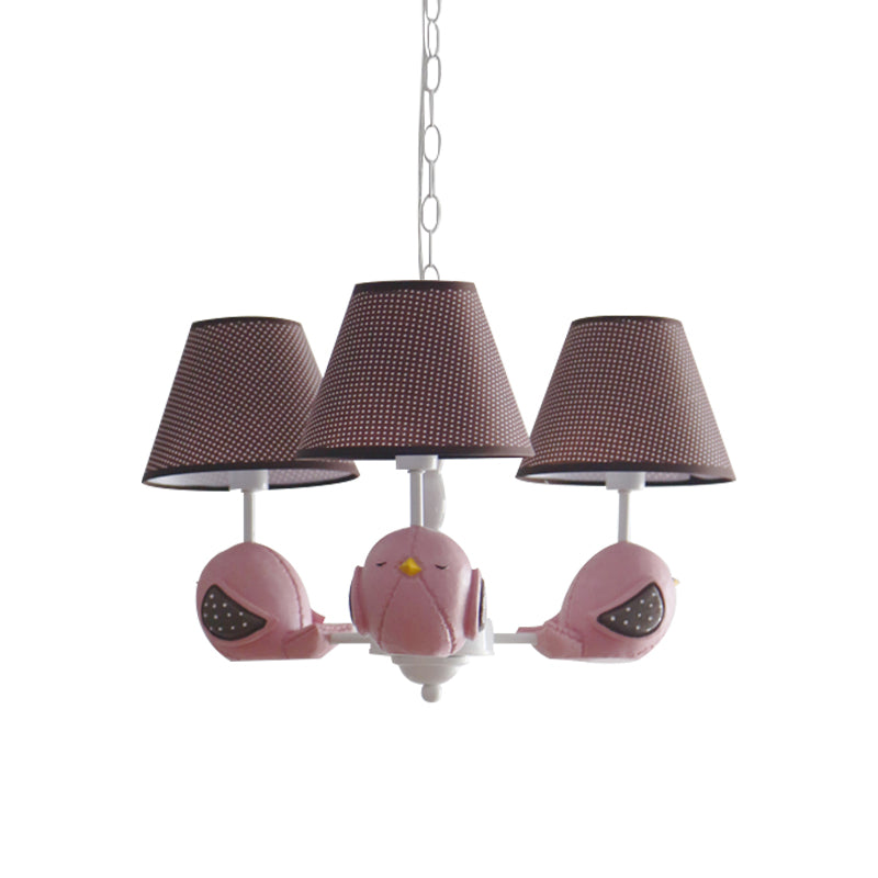 Macaron Colored Bird Chandelier: Resin Pendant Light For Kids Bedroom