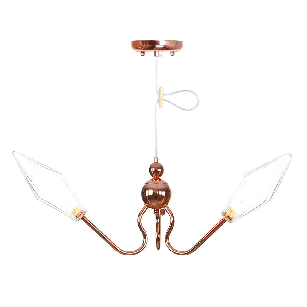 Amber/Clear Metal And Glass Diamond Chandelier: Industrial 3-Light Suspension Lamp