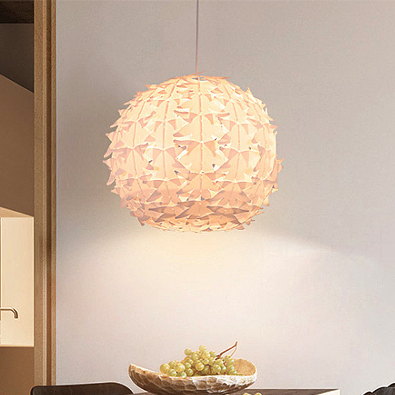 Modern White Globe Pendant Light: Acrylic Ceiling Lamp For Dining Room
