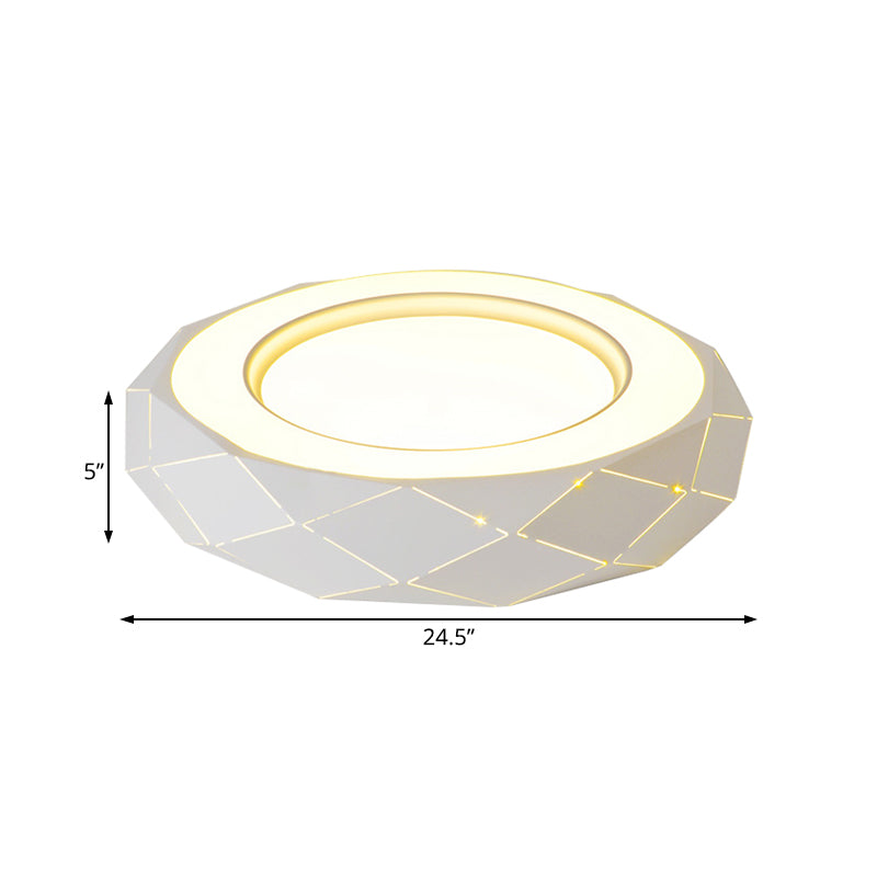 Minimalistic Acrylic Shade Led Ceiling Light In White 11/19.5/24.5 Wide