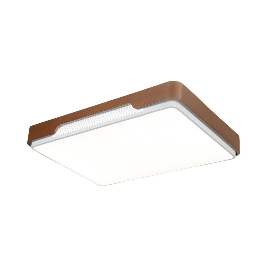Modern Acrylic Flush Mount Light Fixture - Brown Rectangular 20.5’/36.5’/45’ Warm/White