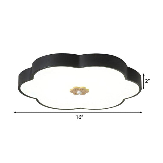 12’/16’ Modern Flower Flush Mount Ceiling Light With Acrylic Diffuser - Metal Led Black/White
