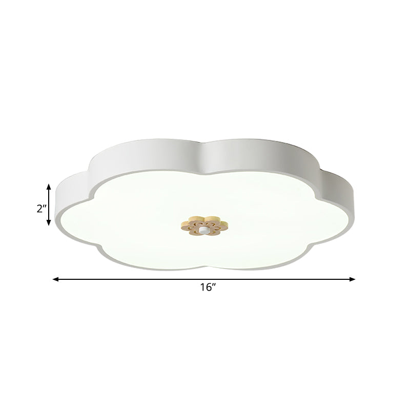 12’/16’ Modern Flower Flush Mount Ceiling Light With Acrylic Diffuser - Metal Led Black/White