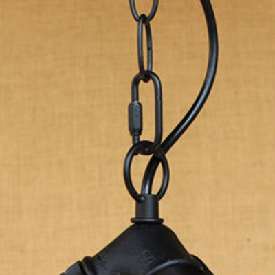 Rustic Blue/Clear Glass Pendant Light Fixture With Chain - Stylish 3 Bulbs Bottle Chandelier Lamp