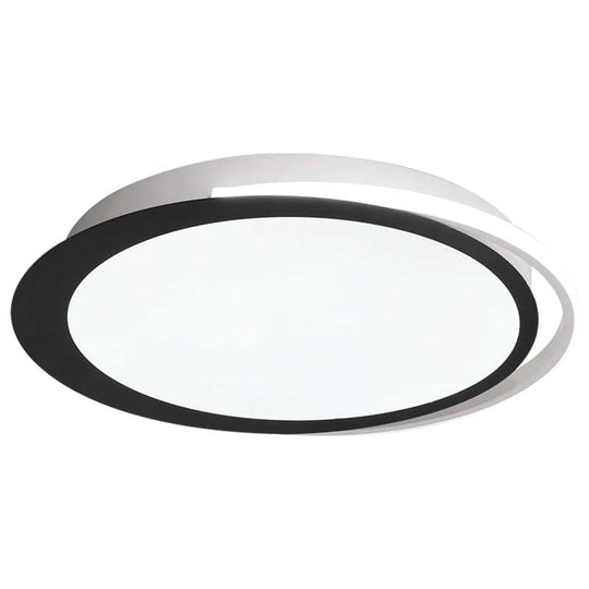 Modern Led Flush Mount Ceiling Light In Black And White With Warm/White/Natural Lighting Options -