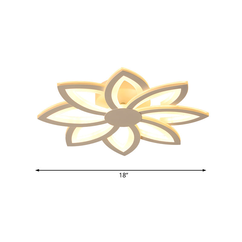 18/23’ Acrylic Flower Semi Flush Ceiling Light - Simplicity Led White Warm/White