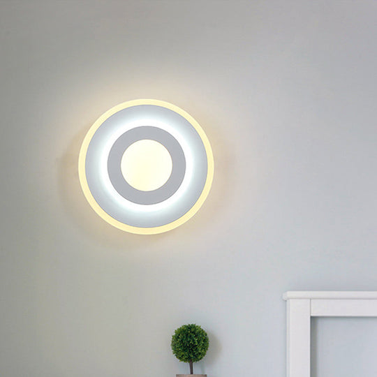 Minimal Acrylic Led Wall Sconce Light - Round/Square Energy-Saving White/Warm Lighting