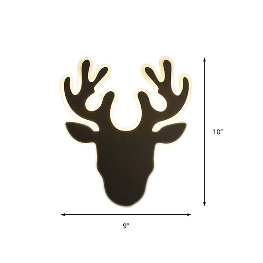 Contemporary Black And White Antler Led Sconce