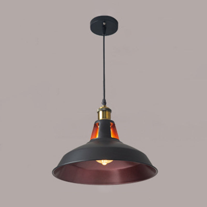 Retro Style Metallic Pot Lid Pendant Ceiling Light For Restaurants