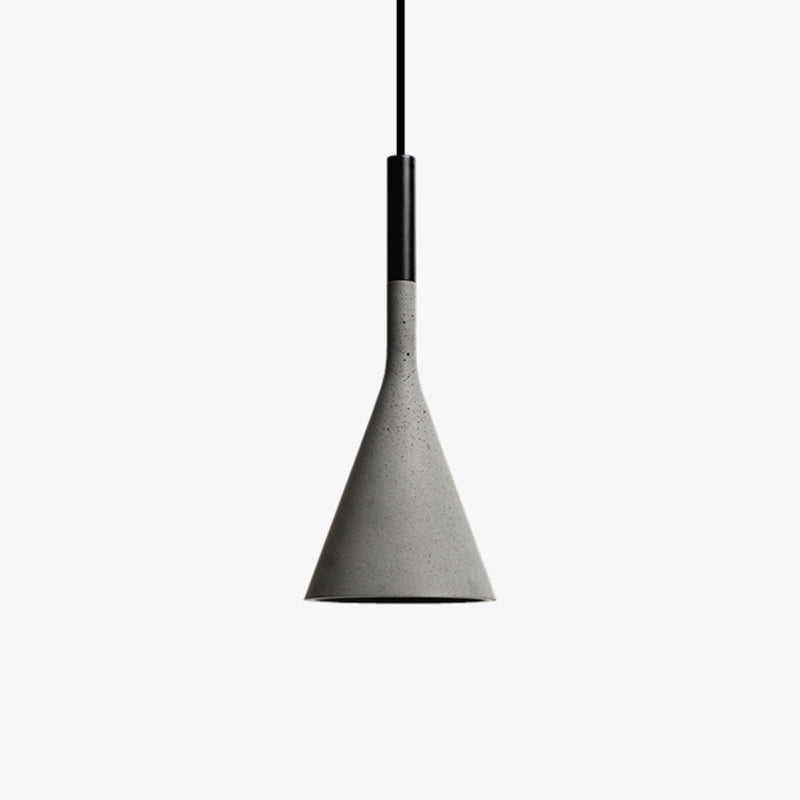 Minimalist Grey Cement Pendant Ceiling Light - Funnel Dining Room Suspension Lighting 1 Head