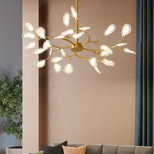 Simplistic Led Swirling Branch Chandelier Pendant Light For Dining Room