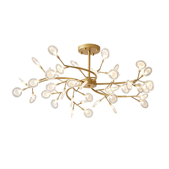 Simplistic Led Swirling Branch Chandelier Pendant Light For Dining Room