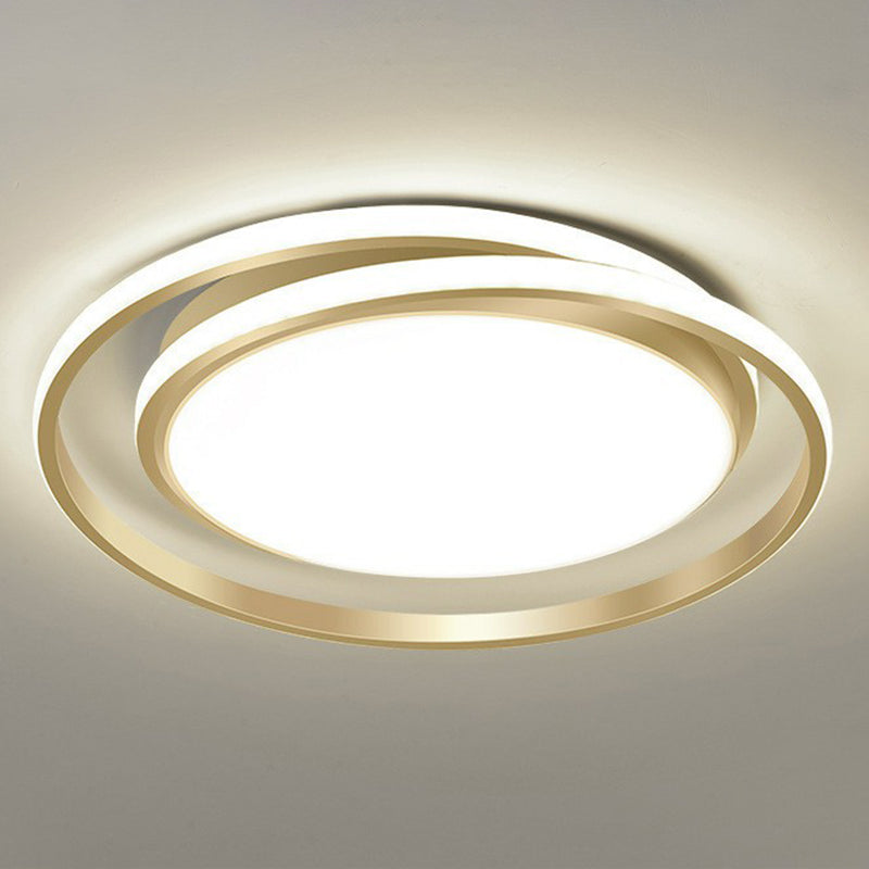 Simplicity Led Flush Mount Ceiling Light For Bedroom - Acrylic Round Design Gold / 18 Natural