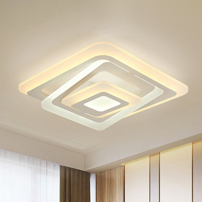 Simplicity White Led Acrylic Flush Mount Light - Perfect For Living Room Ceiling / 19.5’