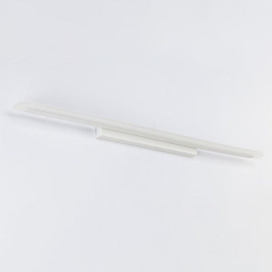 Sleek White Acrylic Led Vanity Light Fixture - Linear Bathroom Sconce With Simplicity Design