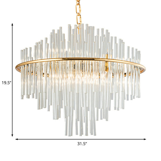 Traditional Crystal Chandelier Pendant Light - Elegant 4 Tiers Multiple Width & Options Gold