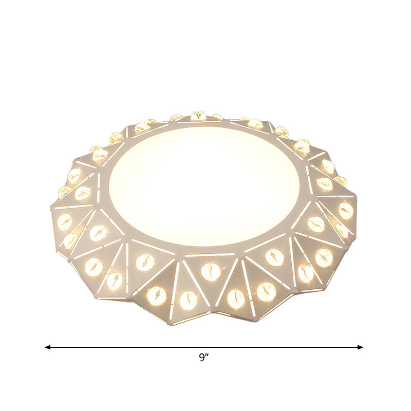 Modern Acrylic Led Ceiling Light In White For Foyer - Flush Mount Fixture