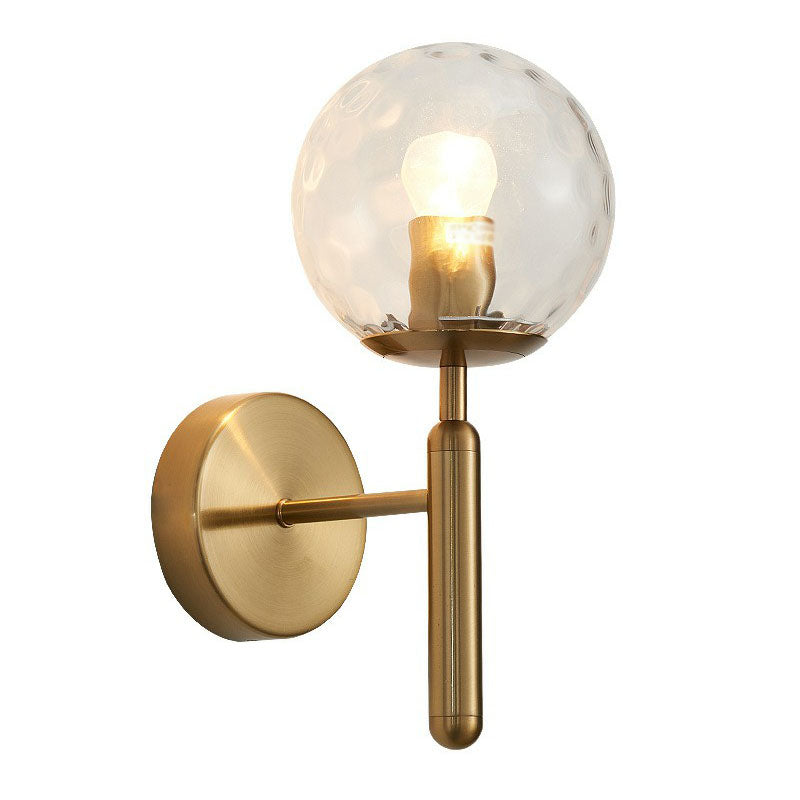 Postmodern Glass Ball Wall Light For Bedroom - Single Bulb Sconce Kit