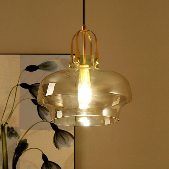 Modern Glass Pot-Shaped Pendant Light For Dining Room Ceiling