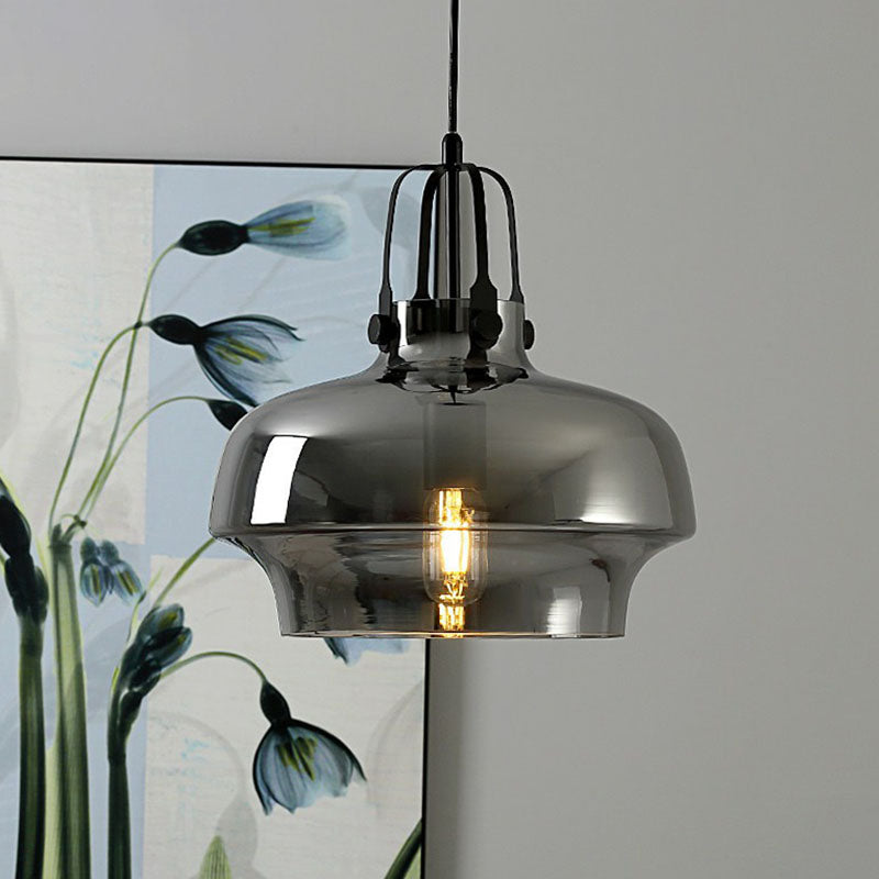 Modern Glass Pot-Shaped Pendant Light For Dining Room Ceiling