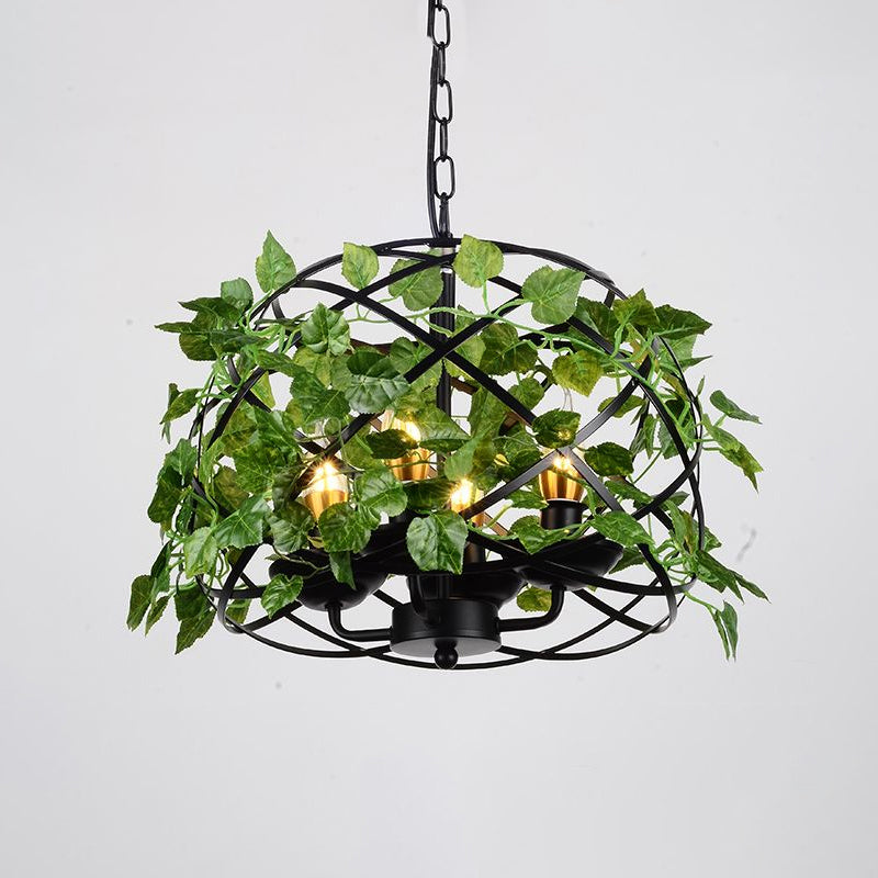 Green Ivy Decor Retro Bird Nest Iron Pendant Ceiling Light With Single Suspension