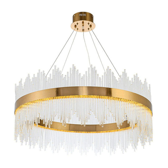 Modern Gold Led Crystal Chandelier Ceiling Light For Living Room