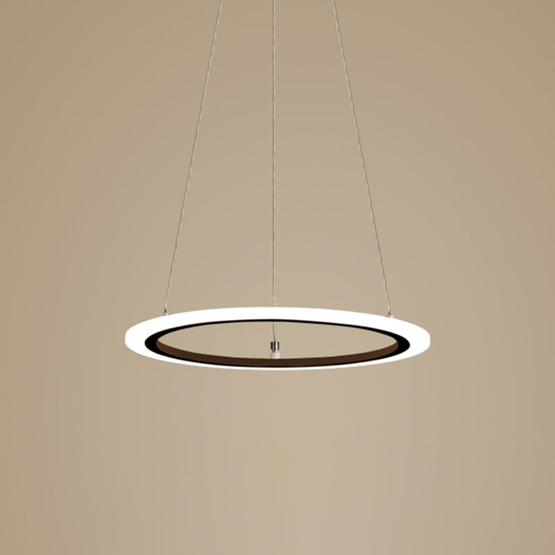 Modern 4-Tier Led Suspension Light- Black Rectangular Acrylic- Nordic Style Chandelier For Living