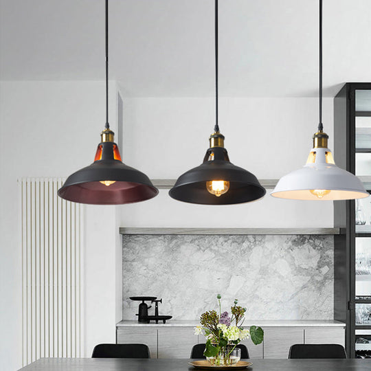 Rustic Pot-Lid Pendant Light With Venting Hole – Ideal For Bars