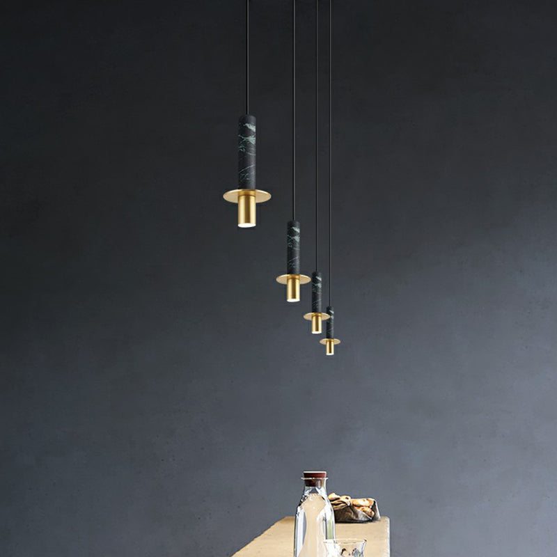 Postmodern Marble Pendant Light For Dining Room With Led Down Lighting