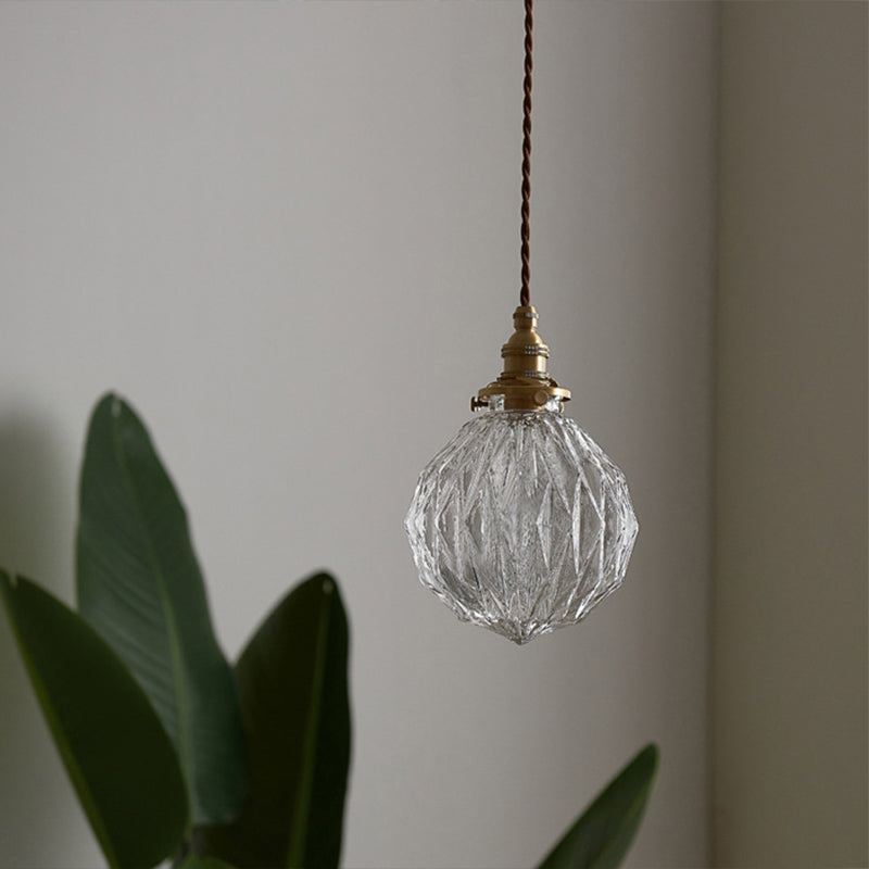 Industrial Single Pendant Light With Clear Glass Globe For Restaurant Ceiling