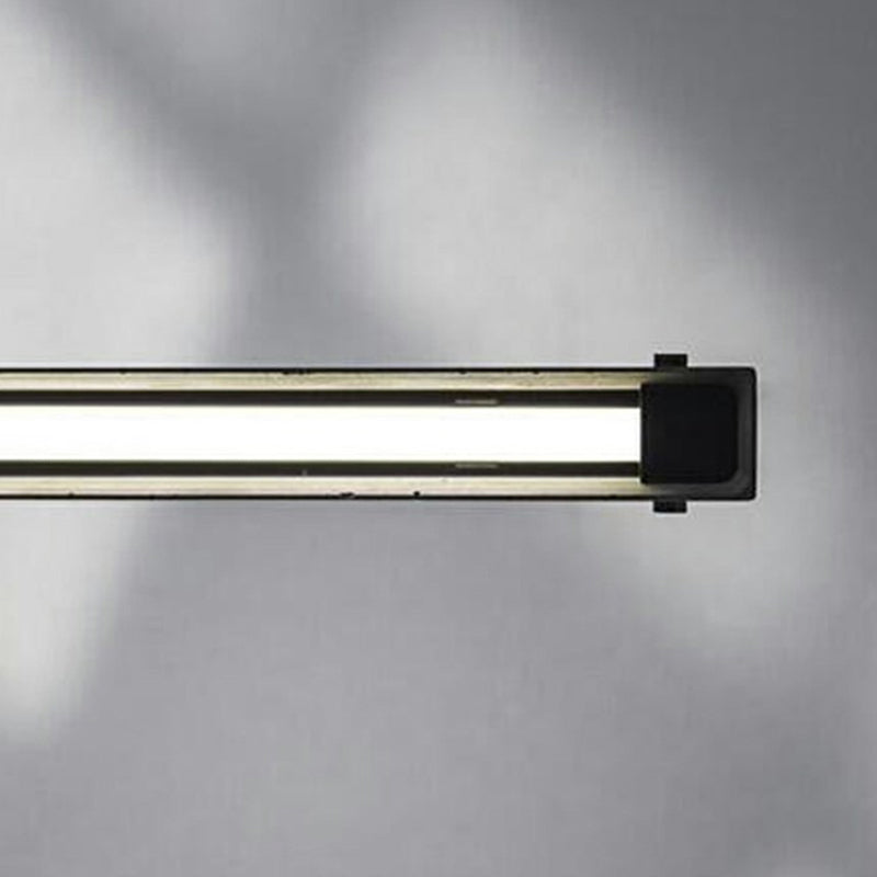 Sleek Grey Rectangular Suspension Lighting: Simplicity 1-Head Cement Ceiling Light For Office