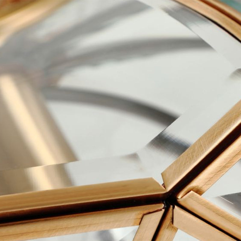 Antique Clear Glass Dome Pendant Light Fixture With Brass Suspension