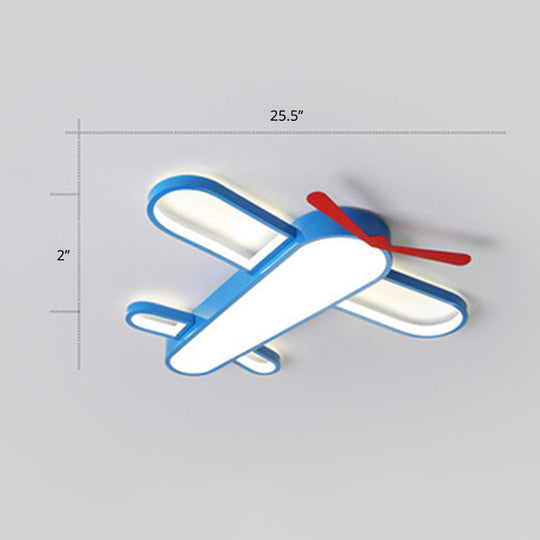 Led Plane Flush Mount Ceiling Light - Kids Style Acrylic Blue / 25.5’ Third Gear