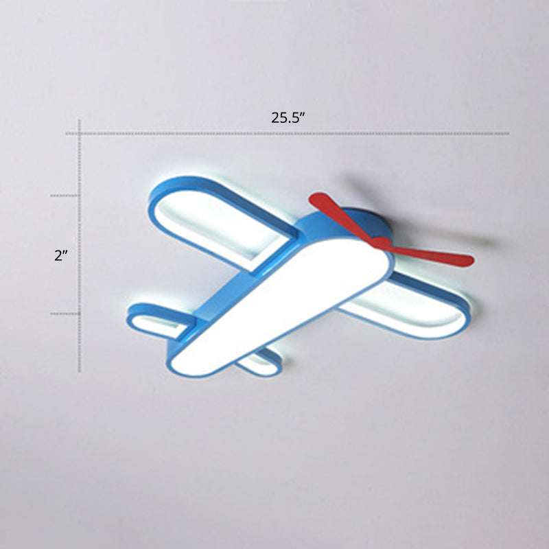 Led Plane Flush Mount Ceiling Light - Kids Style Acrylic Blue / 25.5’ White