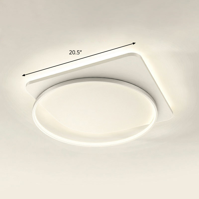 Sleek Acrylic Loop Ceiling Lamp: Simplicity Meets Led Flush-Mount Light Fixture For Aisles White /