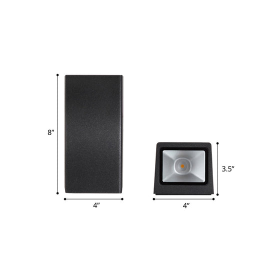 Led Minimalist Metal Terrace Wall Mount Light In Black - Rectangular Shape For Modern Lighting Ideas