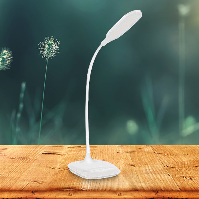 Contemporary Blue/Pink/White Led Desk Lamp Stylish Plastic Table For Bedside Study