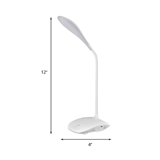Simple Style Led Desk Lamp - Touch Sensitive 3 Gear Plastic Ideal For Study Or Bedside