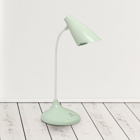 Nordic Bell-Shaped Led Desk Lamp: Touch-Sensitive With Usb Charging Port Blue/Green/Pink/White