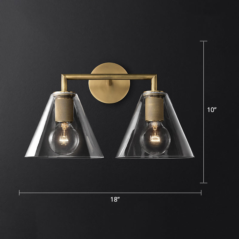 Minimalistic Brass Wall Sconce With Clear Glass For Bedside Lighting 2 /