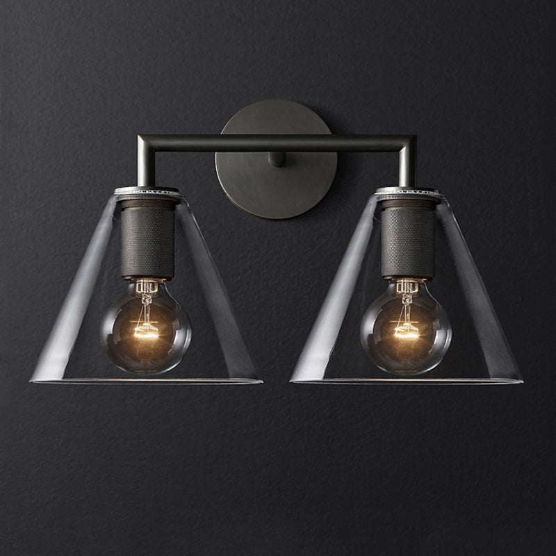 Minimalistic Brass Wall Sconce With Clear Glass For Bedside Lighting