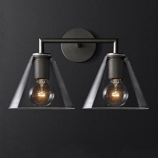 Minimalistic Brass Wall Sconce With Clear Glass For Bedside Lighting