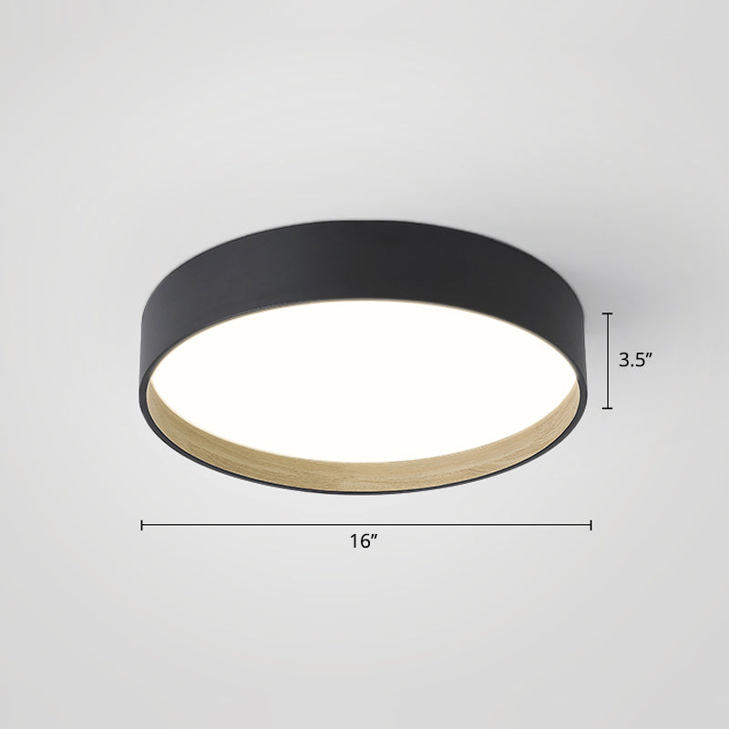 Nordic Led Ceiling Flush Mount Lamp With Acrylic Diffuser For Kitchen Black / 16 Third Gear