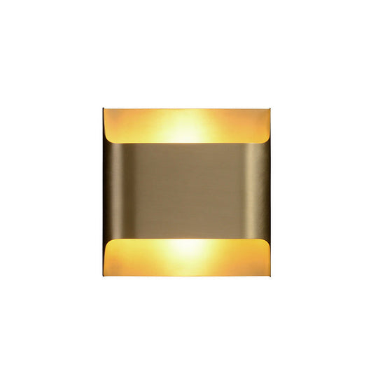 Golden Flush Wall Sconce - Modern Metal Light For Stairs