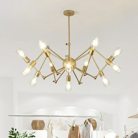 Nordic Swing Arm Pendant Chandelier With Open Bulb Design