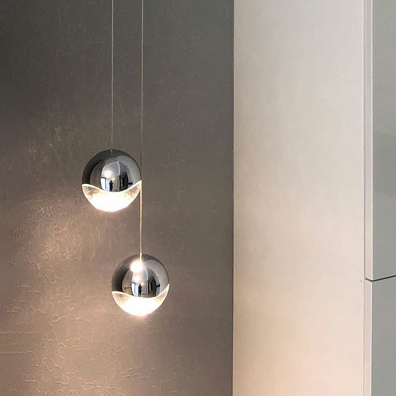 Modern Chrome Led Cluster Pendant Light With Clear Glass Globes - Ideal For Restaurants 2 /